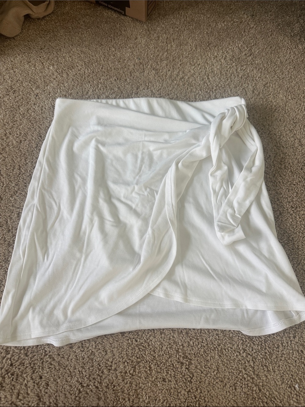 Aritzia White Wrap Tie Mini Skirt